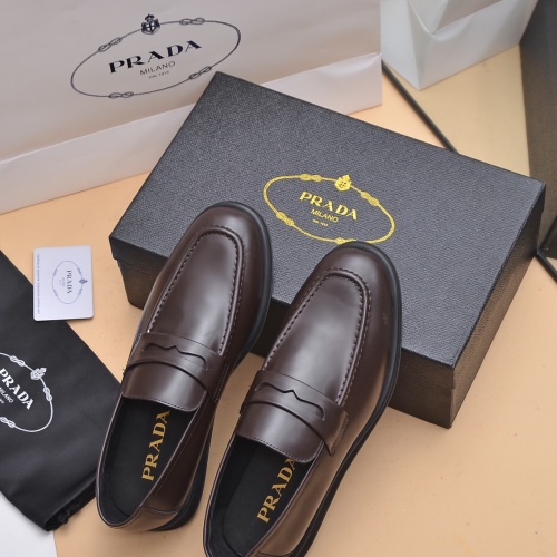 Replica Prada Leather Shoes For Men #1040086 $102.00 USD for Wholesale