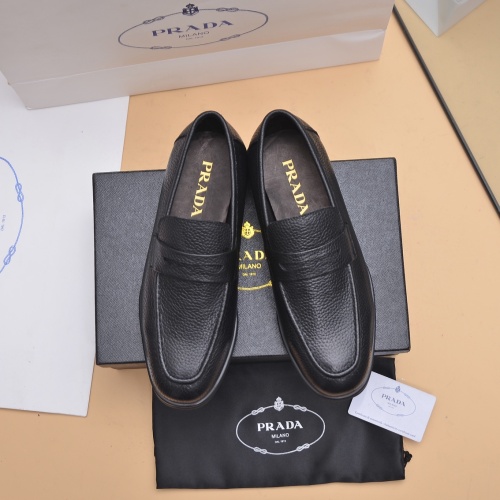 Replica Prada Leather Shoes For Men #1040087 $102.00 USD for Wholesale