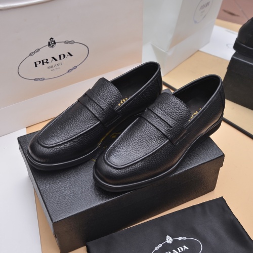 Replica Prada Leather Shoes For Men #1040087 $102.00 USD for Wholesale