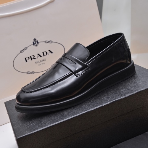 Replica Prada Leather Shoes For Men #1040088 $102.00 USD for Wholesale