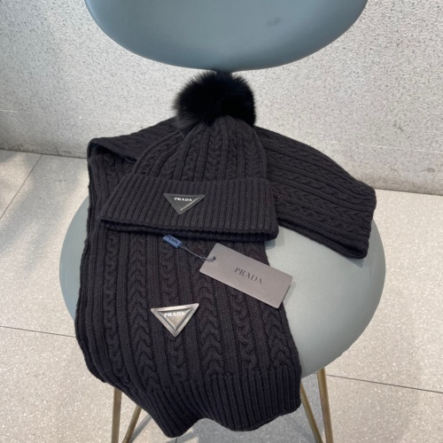 Replica Prada Wool Hats & Scarf Set #1040267 $68.00 USD for Wholesale