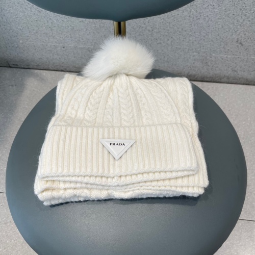 Replica Prada Wool Hats & Scarf Set #1040268 $68.00 USD for Wholesale
