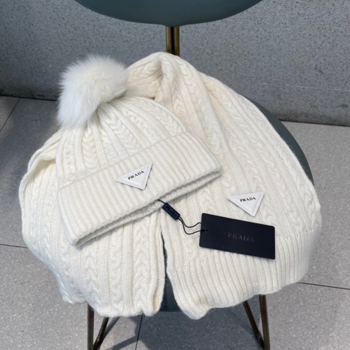 Replica Prada Wool Hats & Scarf Set #1040268 $68.00 USD for Wholesale
