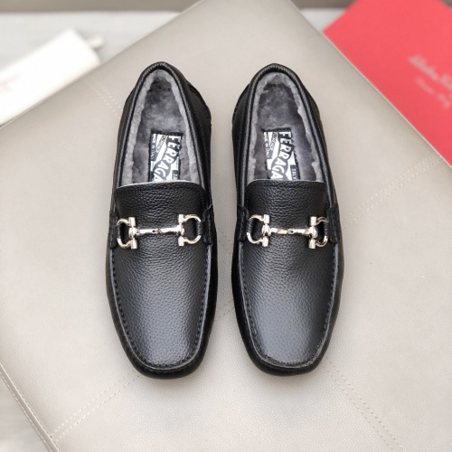 Replica Salvatore Ferragamo Leather Shoes For Men #1040416 $96.00 USD for Wholesale