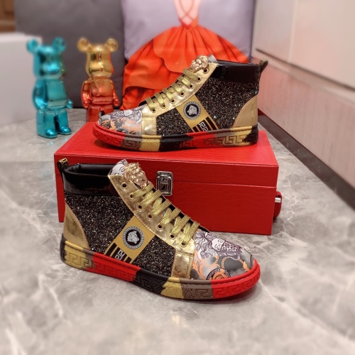 Replica Versace High Tops Shoes For Men #1040690 $92.00 USD for Wholesale