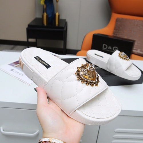Replica Dolce & Gabbana D&G Slippers For Women #1040886 $68.00 USD for Wholesale