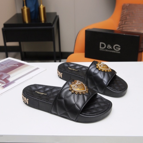 Replica Dolce & Gabbana D&G Slippers For Women #1040887 $68.00 USD for Wholesale
