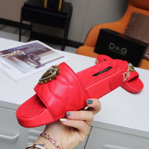 Replica Dolce & Gabbana D&G Slippers For Women #1040889 $68.00 USD for Wholesale