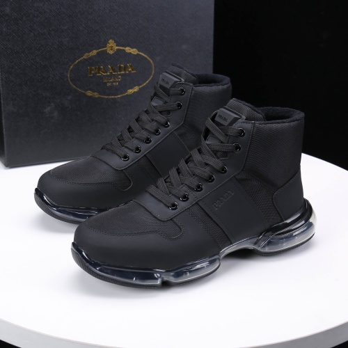 Prada High Top Shoes For Men #1041006 $92.00 USD, Wholesale Replica Prada High Top Shoes