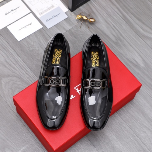 Replica Salvatore Ferragamo Leather Shoes For Men #1042209 $80.00 USD for Wholesale