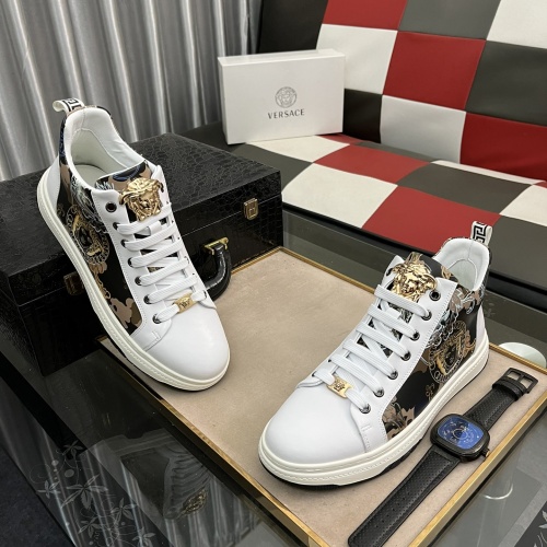 Replica Versace High Tops Shoes For Men #1042278 $80.00 USD for Wholesale