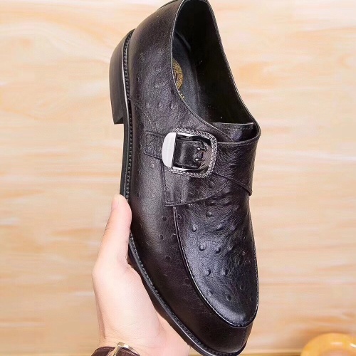 Replica Versace Leather Shoes For Men #1042368 $80.00 USD for Wholesale