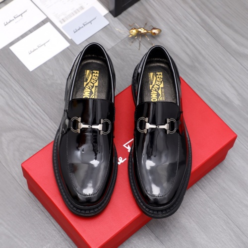 Replica Salvatore Ferragamo Leather Shoes For Men #1042380 $82.00 USD for Wholesale