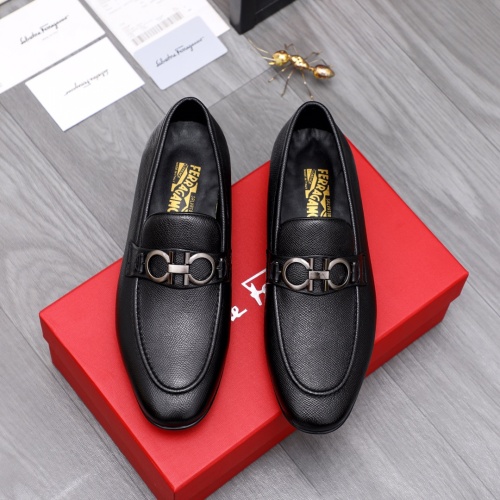 Replica Salvatore Ferragamo Leather Shoes For Men #1042384 $80.00 USD for Wholesale
