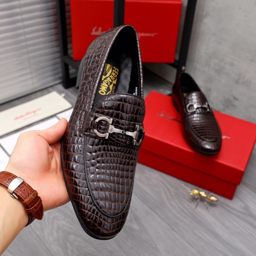 Replica Salvatore Ferragamo Leather Shoes For Men #1042393 $80.00 USD for Wholesale