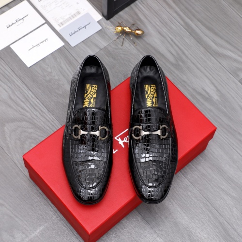 Replica Salvatore Ferragamo Leather Shoes For Men #1042394 $80.00 USD for Wholesale