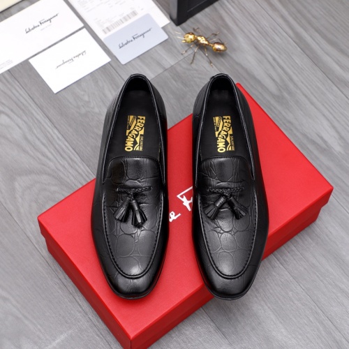 Replica Salvatore Ferragamo Leather Shoes For Men #1042401 $80.00 USD for Wholesale
