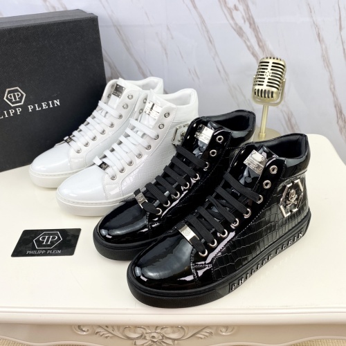 Replica Philipp Plein PP High Tops Shoes For Men #1042412 $85.00 USD for Wholesale