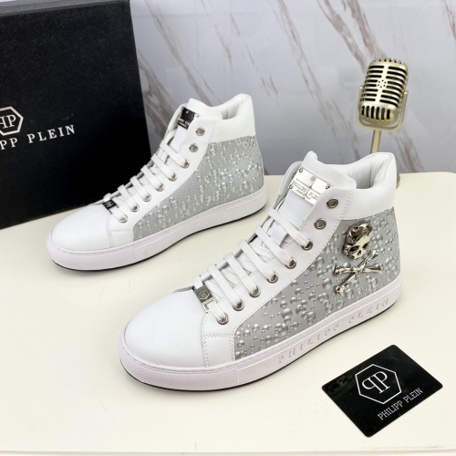 Philipp Plein PP High Tops Shoes For Men #1042413 $85.00 USD, Wholesale Replica Philipp Plein PP High Tops Shoes