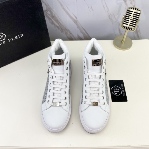 Replica Philipp Plein PP High Tops Shoes For Men #1042413 $85.00 USD for Wholesale