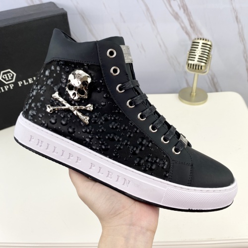 Replica Philipp Plein PP High Tops Shoes For Men #1042415 $85.00 USD for Wholesale