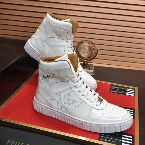 Replica Philipp Plein PP High Tops Shoes For Men #1042477 $108.00 USD for Wholesale