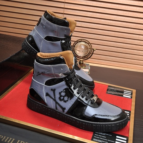 Replica Philipp Plein PP High Tops Shoes For Men #1042479 $108.00 USD for Wholesale