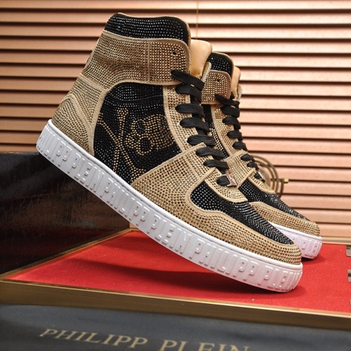 Replica Philipp Plein PP High Tops Shoes For Men #1042483 $108.00 USD for Wholesale