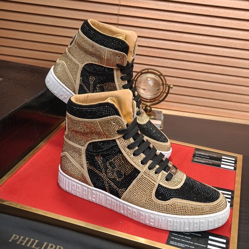 Replica Philipp Plein PP High Tops Shoes For Men #1042483 $108.00 USD for Wholesale