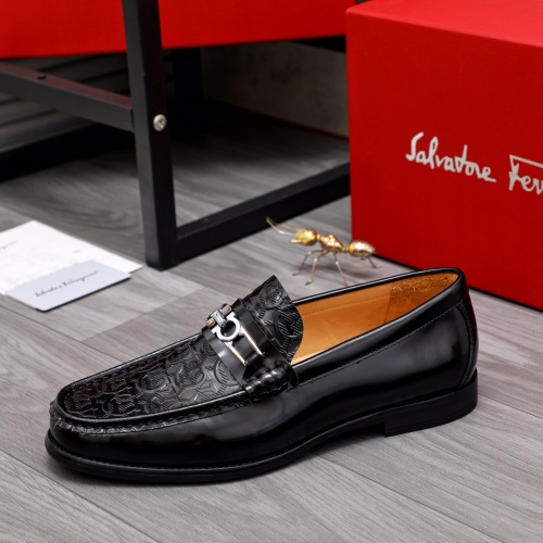 Replica Salvatore Ferragamo Leather Shoes For Men #1042491 $85.00 USD for Wholesale