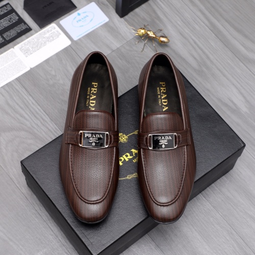 Replica Prada Leather Shoes For Men #1042518 $80.00 USD for Wholesale