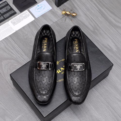 Replica Prada Leather Shoes For Men #1042520 $80.00 USD for Wholesale