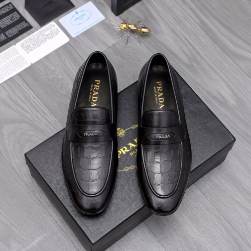 Replica Prada Leather Shoes For Men #1042521 $80.00 USD for Wholesale