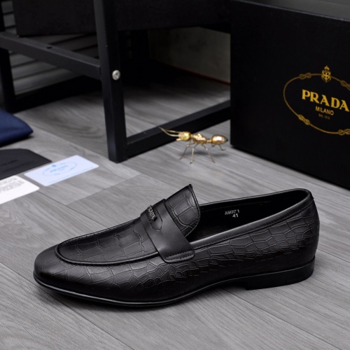 Replica Prada Leather Shoes For Men #1042521 $80.00 USD for Wholesale