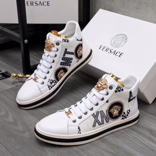 Versace High Tops Shoes For Men #1042553 $80.00 USD, Wholesale Replica Versace High Tops Shoes