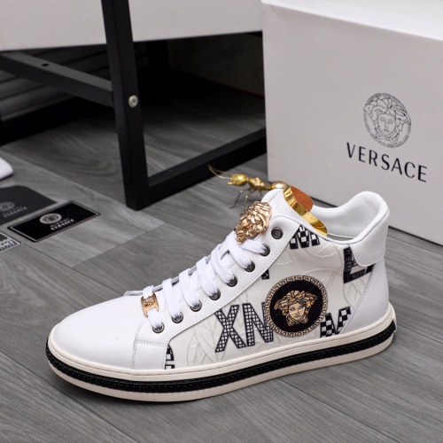 Replica Versace High Tops Shoes For Men #1042553 $80.00 USD for Wholesale