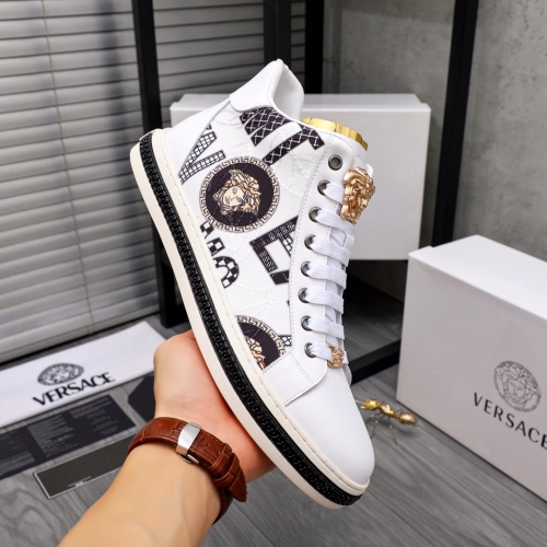 Replica Versace High Tops Shoes For Men #1042553 $80.00 USD for Wholesale