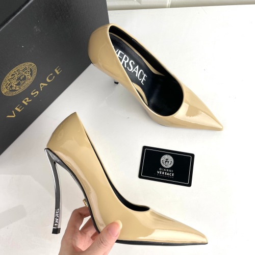 Versace High-Heeled Shoes For Women #1043727 $130.00 USD, Wholesale Replica Versace High-Heeled Shoes