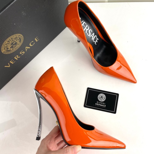 Versace High-Heeled Shoes For Women #1043729 $130.00 USD, Wholesale Replica Versace High-Heeled Shoes