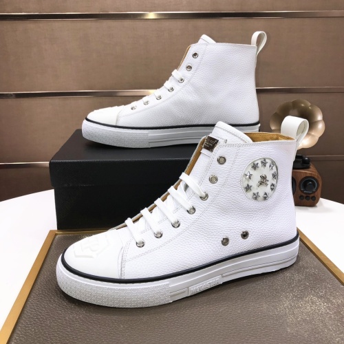 Replica Philipp Plein PP High Tops Shoes For Men #1043997 $98.00 USD for Wholesale