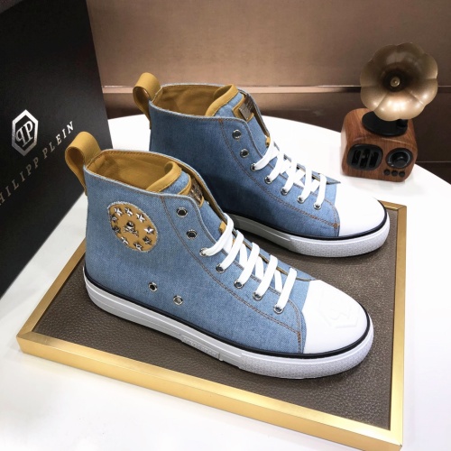 Replica Philipp Plein PP High Tops Shoes For Men #1043998 $98.00 USD for Wholesale