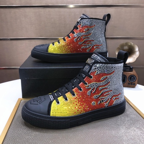Replica Philipp Plein PP High Tops Shoes For Men #1044017 $105.00 USD for Wholesale