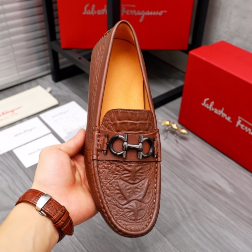Replica Salvatore Ferragamo Leather Shoes For Men #1044117 $68.00 USD for Wholesale