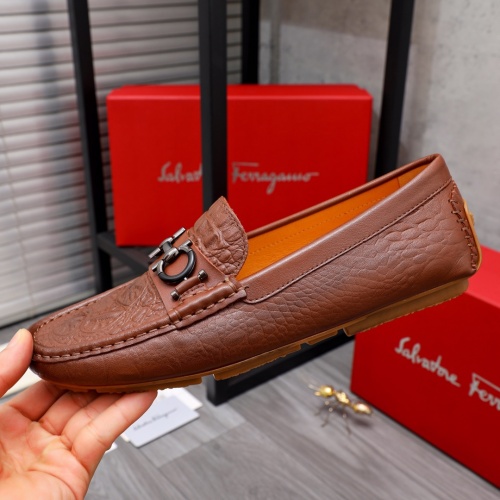 Replica Salvatore Ferragamo Leather Shoes For Men #1044117 $68.00 USD for Wholesale