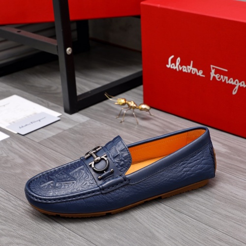 Replica Salvatore Ferragamo Leather Shoes For Men #1044118 $68.00 USD for Wholesale