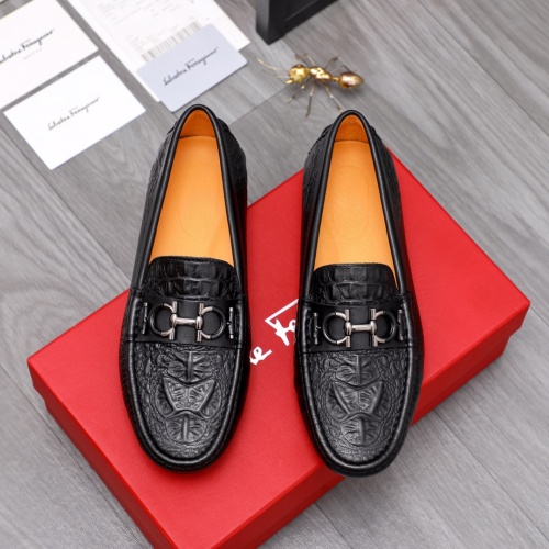 Replica Salvatore Ferragamo Leather Shoes For Men #1044119 $68.00 USD for Wholesale