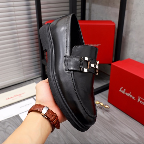 Replica Salvatore Ferragamo Leather Shoes For Men #1044135 $88.00 USD for Wholesale