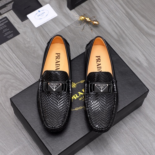Replica Prada Leather Shoes For Men #1044163 $72.00 USD for Wholesale