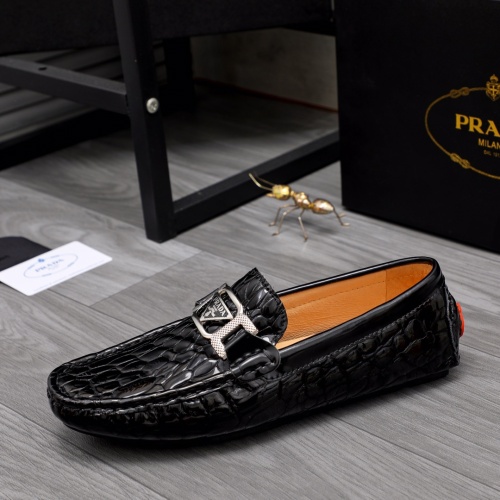 Replica Prada Leather Shoes For Men #1044164 $72.00 USD for Wholesale