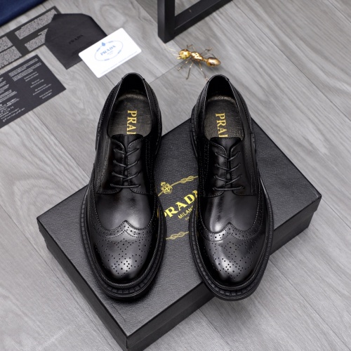 Replica Prada Leather Shoes For Men #1044166 $85.00 USD for Wholesale